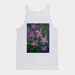 beautiful flowers growing on a fence painted with acrylic and metallic paint Tank Top